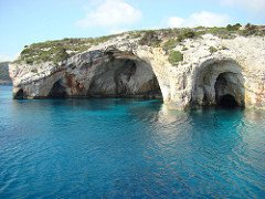 The beautiful Blue Caves which can easily be reached on one of the many boat trips available