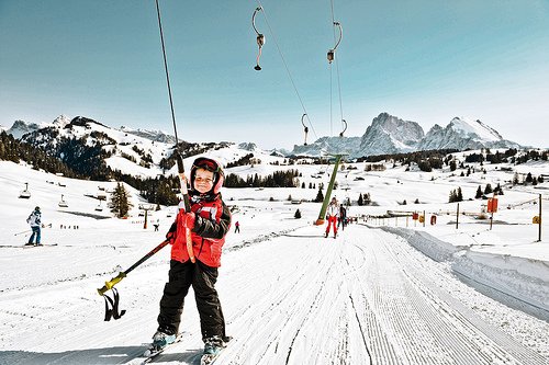 Skiing in the Alps